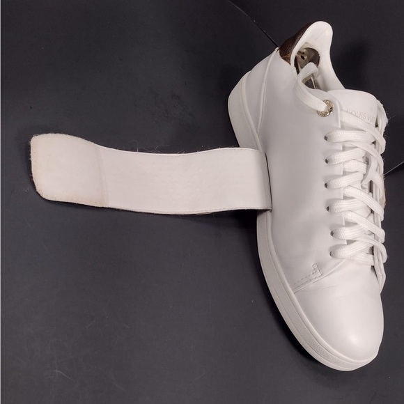 Louis Vuitton White Sneakers with Brown Strap size 8 pre owned Exellent Con - Picture 10 of 16